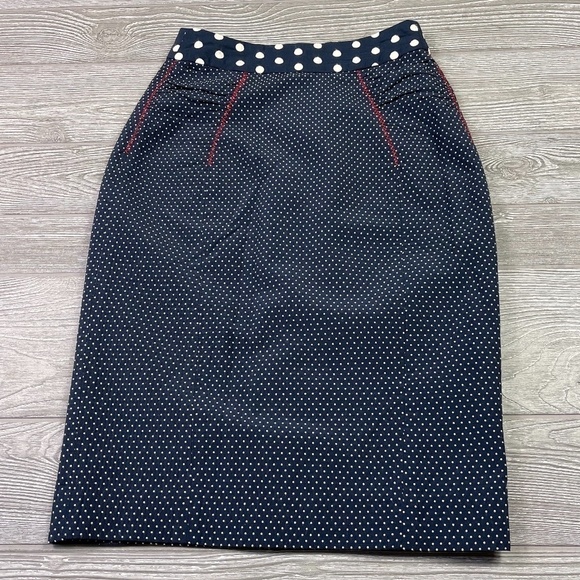 YOANA BARASCHI Polka Dot Pencil Skirt - Office Siren Prep School - Picture 1 of 6